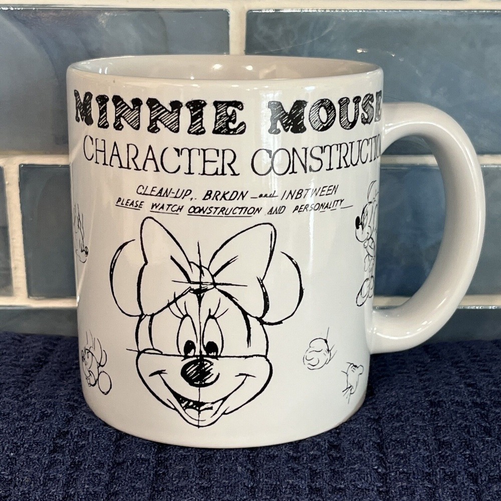 Authentic Disney Parks Minnie Mouse Character Construction Coffee Mug Cup EUC!